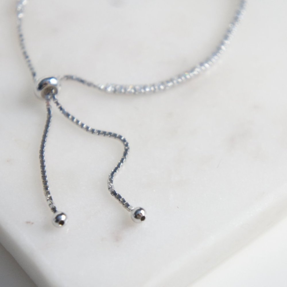 Adjustable Sterling Silver Bolo Adjustable Cz Ten… - image 6